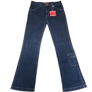 NWT Vintage Union Bay Y2K Cargo Pocket Flare Dark Wash Jeans